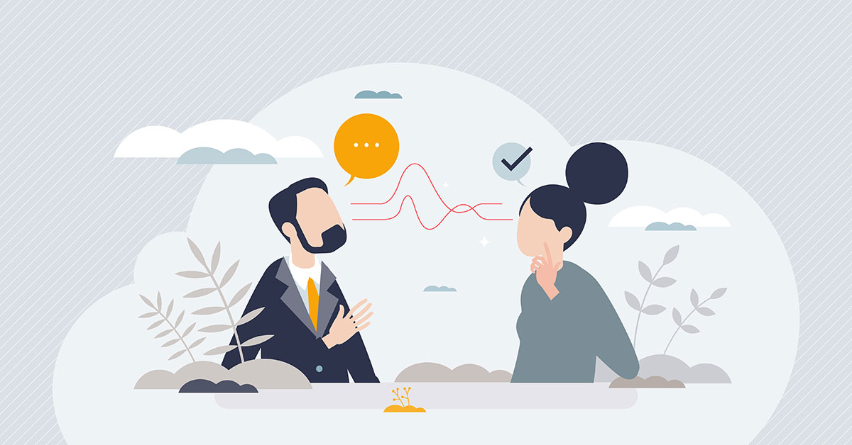 people communicating and listening vector